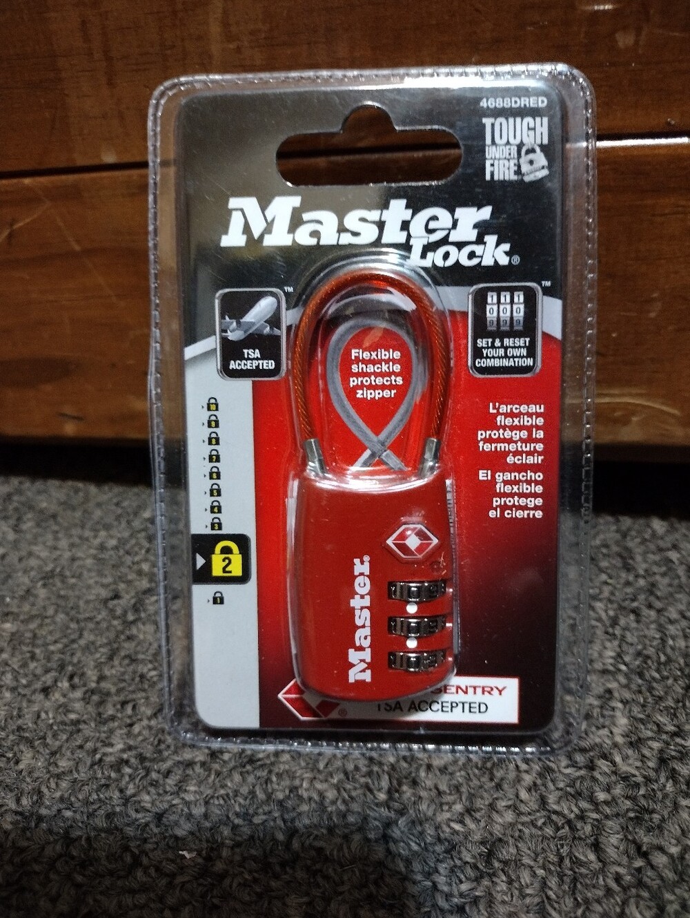 Master Lock Red TSA-Accepted Combination Cable Lock